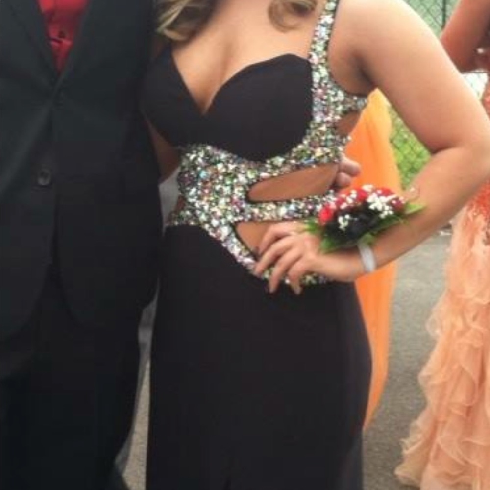 Black rhinestone dress